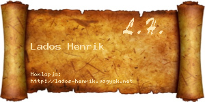 Lados Henrik névjegykártya